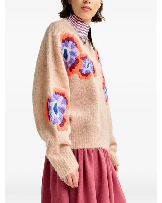 Essentiel Antwerp Pink Impossible1 Pullover Mit Stickerei