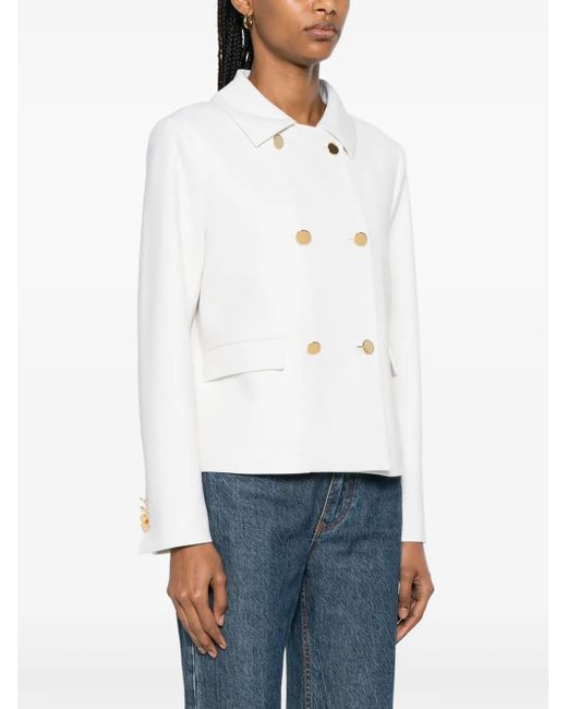 Kiton White Double-Breasted Jacket