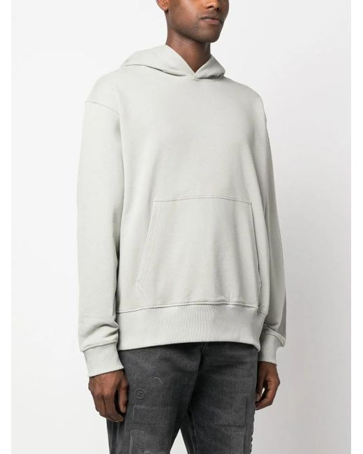 DIESEL White Macs-Megoval Cotton Hoodie for men