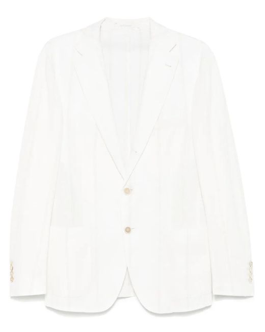 メンズ Eleventy ストライプ ジャケット White