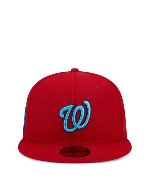 KTZ Red 59Fifty Ashington Nationals Father's Day On-Field Baseball Cap for men