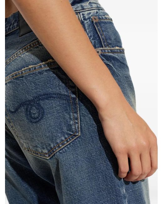 R13 Blue Faded Wide-Leg Jeans