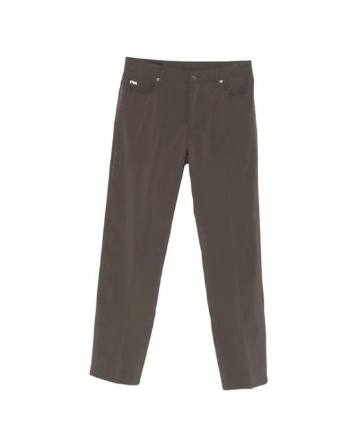Emporio Armani Gray Logo-Patch Trousers for men