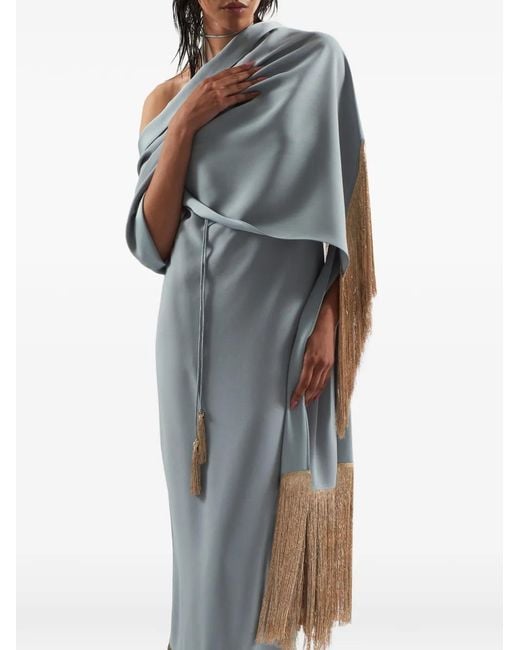 ‎Taller Marmo Blue Zizi Stole Fringed Scarf