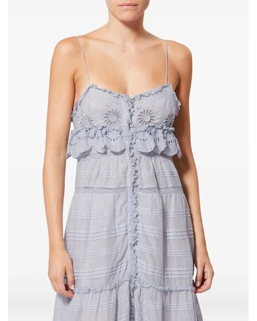 Isabel Marant White Paule Embroidered Maxi Dress