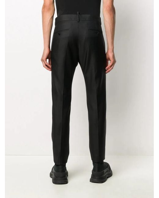 DSquared² Black Wool Tailored Trousers for men