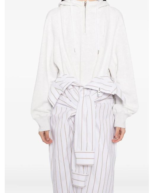 Maison Mihara Yasuhiro White Combined Hoodie Dress