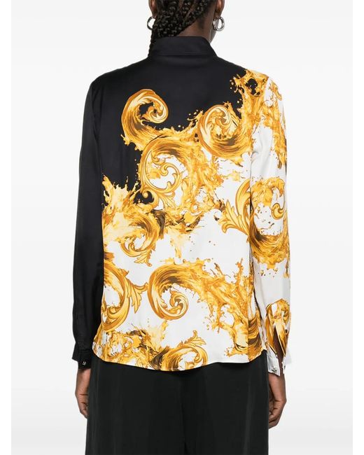 Versace Jeans Couture Yellow Chemise À Imprimé Baroque
