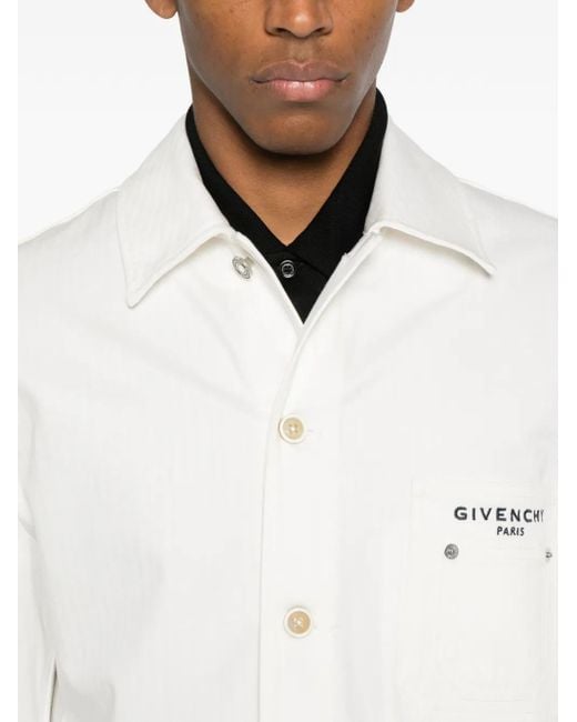 Veste En Jean À Logo Brodé Givenchy pour homme en coloris White