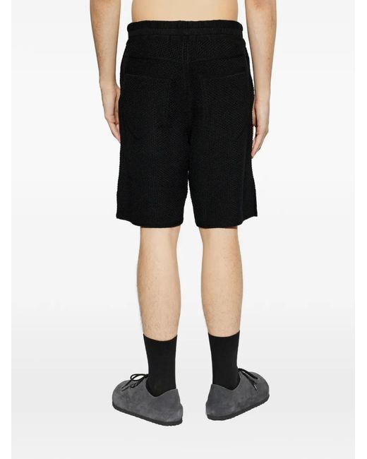 Homme Plissé Issey Miyake Black Textured Shorts for men