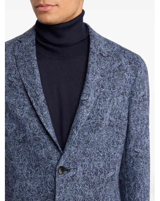 Etro Blue Wool Blazer for men