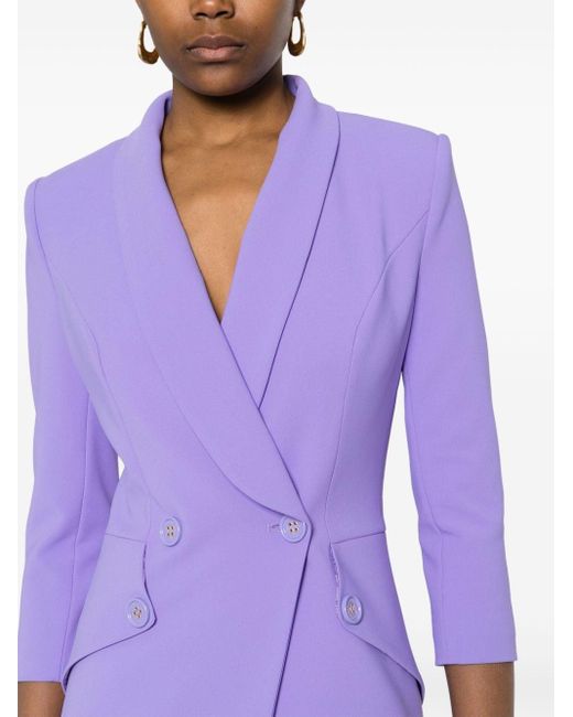 Vestido corto asimétrico Elisabetta Franchi de color Purple