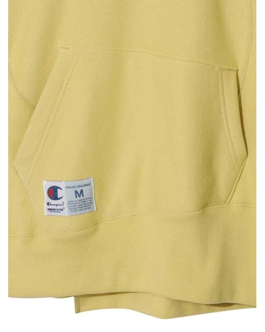 Undercover Yellow Logo-Patch Drawstring Hoodie
