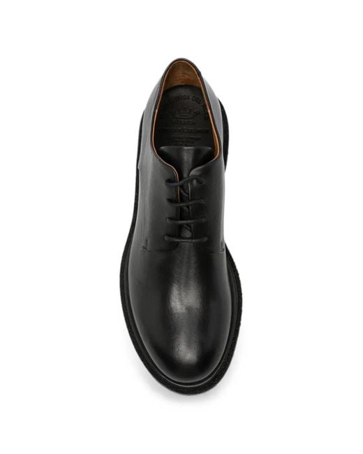 Officine Creative Black Leather Lace-Up Derby Shoes for men