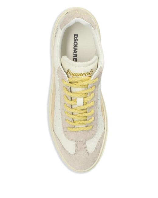 DSquared² White Suede Panel Lace-Up Sneakers