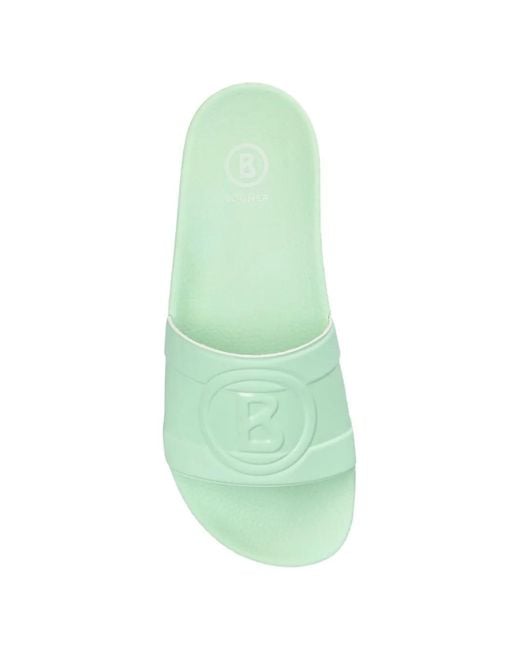 Bogner Green Belize Logo-Embossed Slides