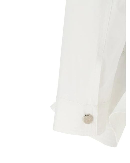 Jacquemus White La Veste Cabana Belted High-Neck Jacket
