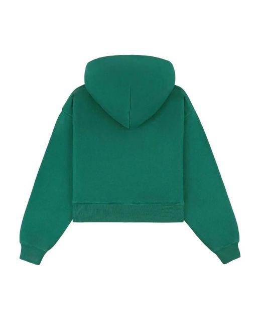 Sporty & Rich Green Logo-Embroidered Hoodie