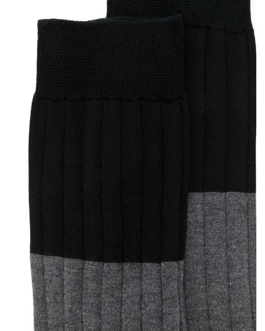 Plan C Gray Ribbed Two-Tone Socks