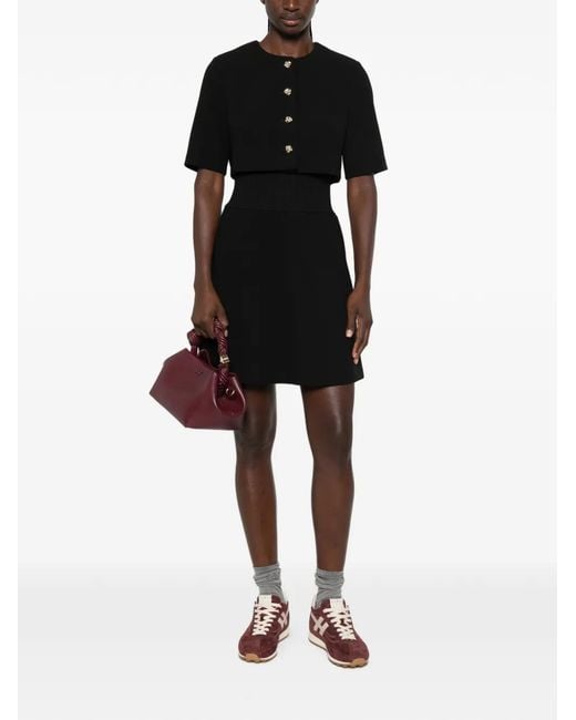 Sandro Black Button-Up Layered Dress