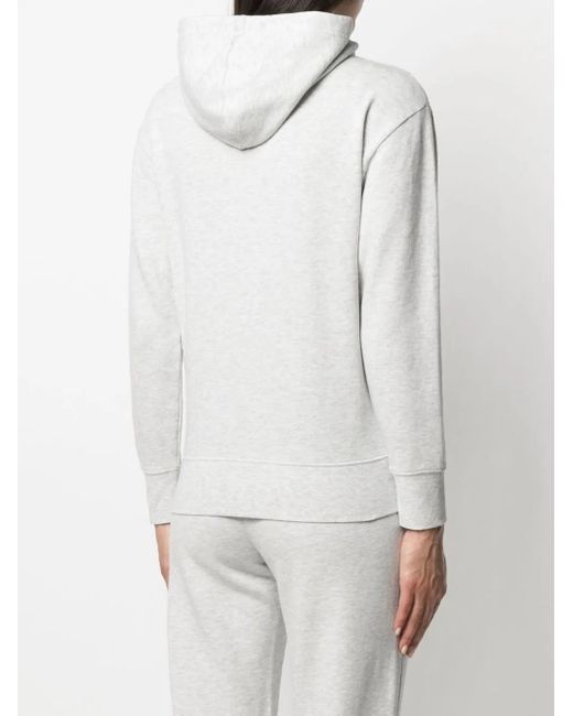 Vince White Drawstring Cotton Hoodie