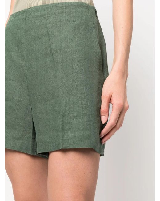 Polo Ralph Lauren Green Linen Flat-Front Shorts