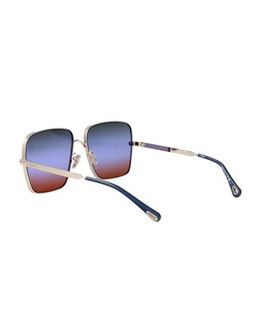 Chloé Blue Square-Frame Sunglasses