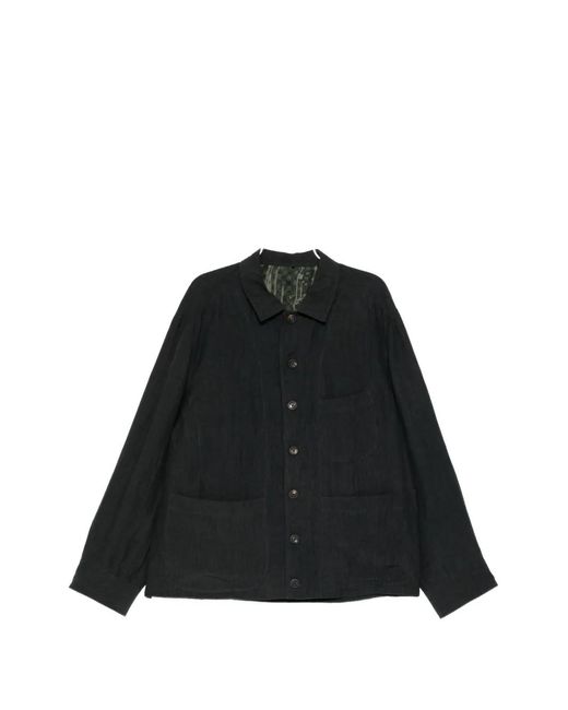 Ziggy Chen Black Spread-Collar Jacket for men