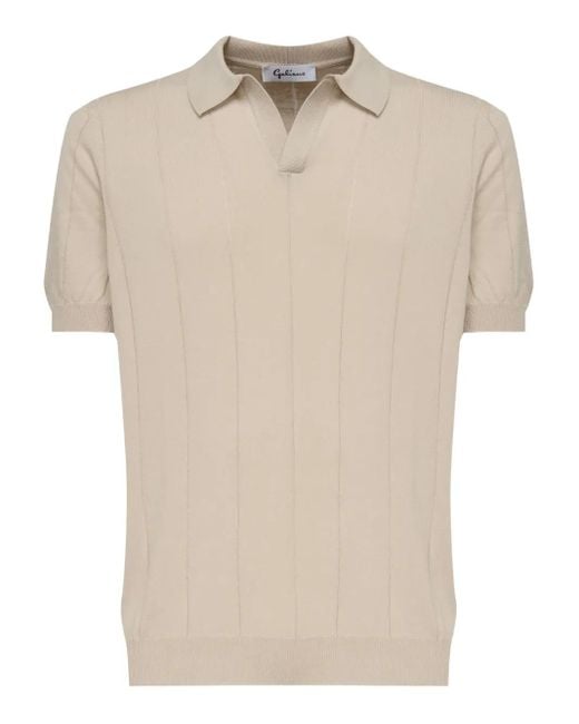 Galiana Natural Ribbed Polo T-Shirt for men