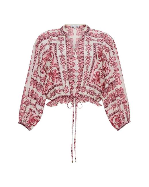 Cara Cara Red Perrin Scarf-Print Top