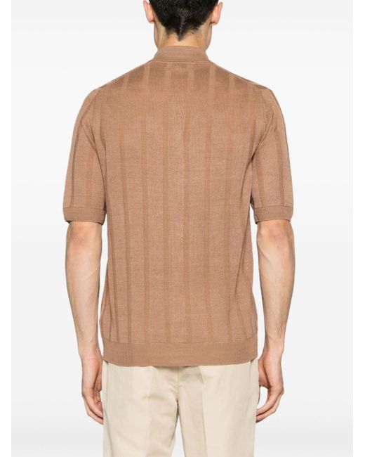Ballantyne Brown Short-sleeve Linen Shirt for men