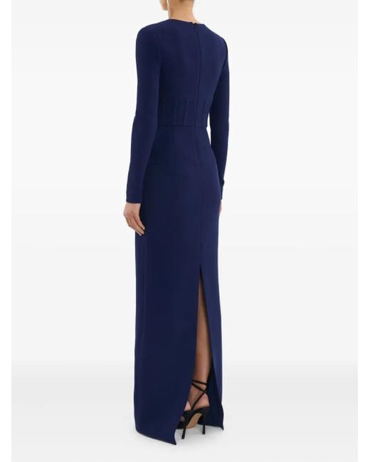 Rebecca Vallance Blue Nemy Long-Sleeve Corset Dress
