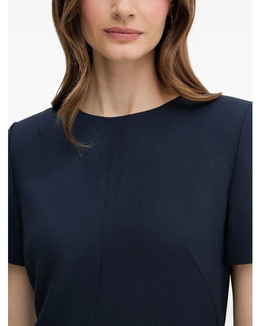 Boss Blue Short-Sleeve Shift Mini Dress