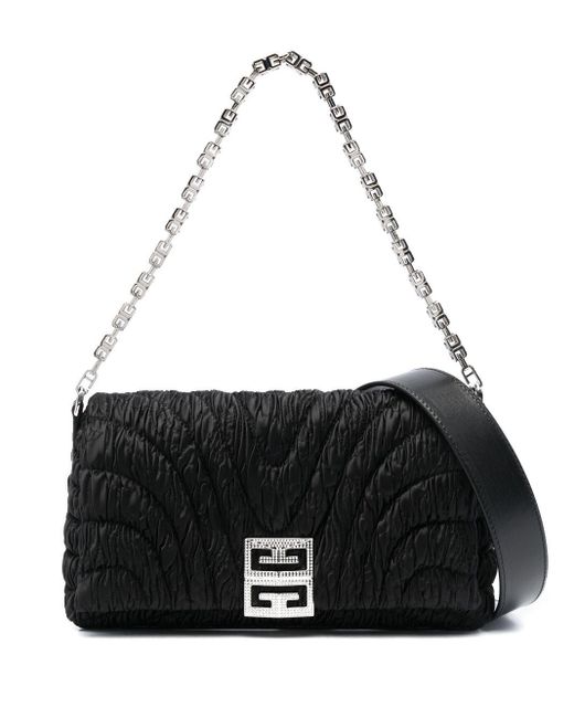 Petit sac porté épaule 4G Soft en satin Givenchy en coloris Black