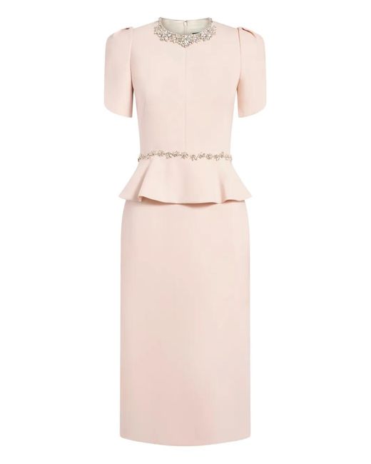 Jenny Packham Pink Jules Floral-Embellished Midi Dress