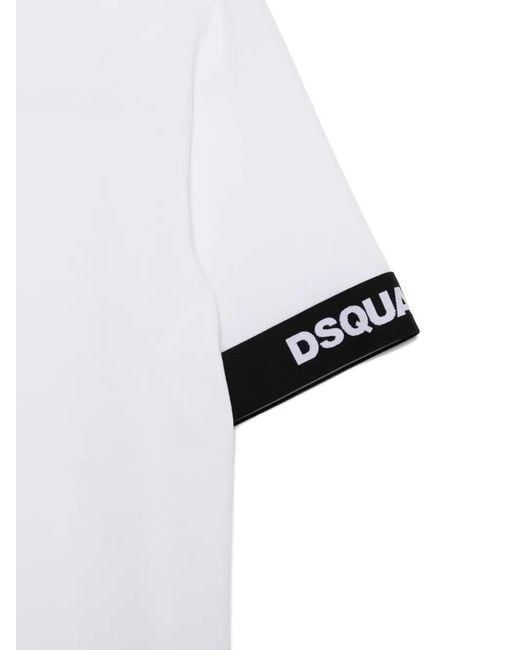 DSquared² White Logo-Patch T-Shirt for men