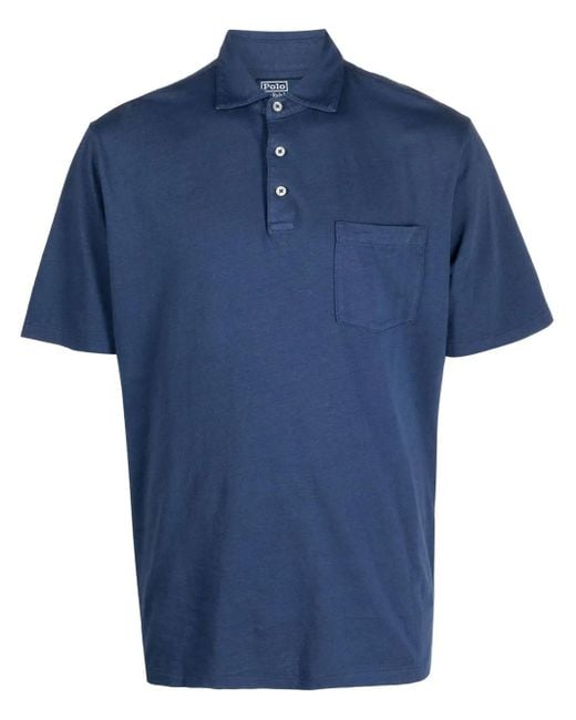 Polo Ralph Lauren Blue Chest-Pocket Polo Shirt for men