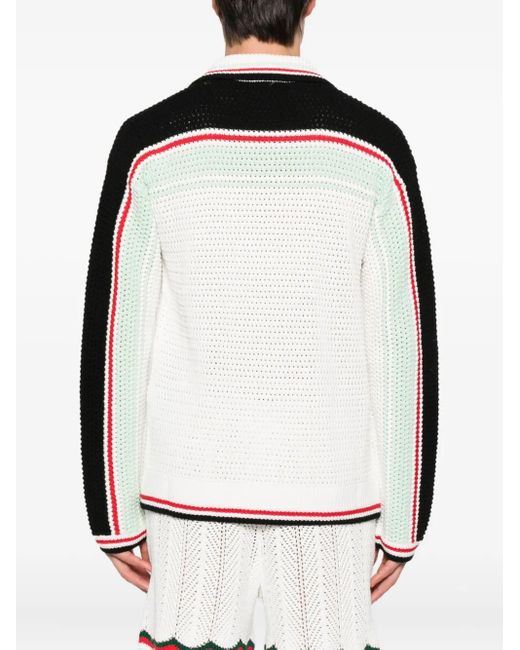 Casablanca Black Cardigan With Striped Details for men