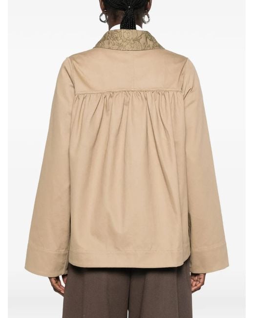 Damson Madder Natural Mini Mercedes Reversible Lace-Collar Jacket