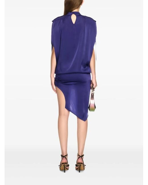 Off-White c/o Virgil Abloh Blue Satin Key Dress