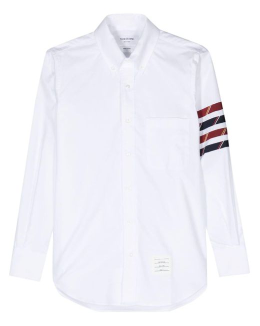 Thom Browne Overhemd Met Vier Strepen in het White voor heren
