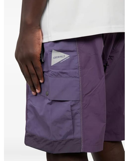 Gramicci Shorts Met Patchwork in het Purple voor heren