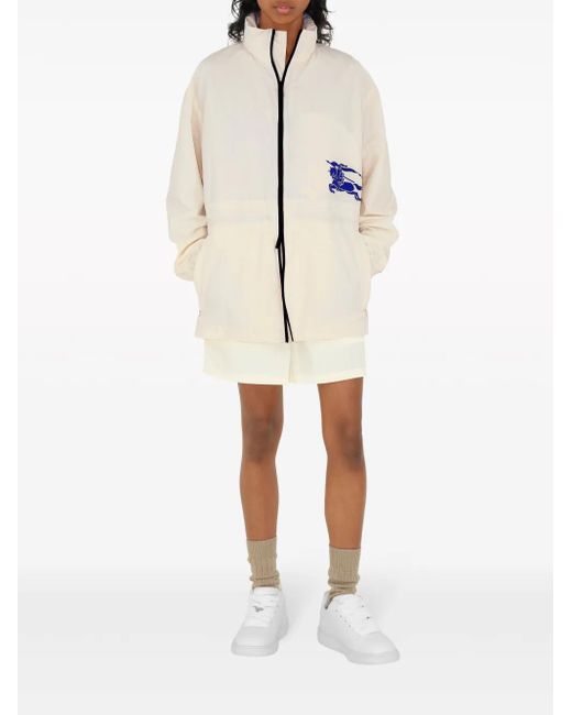 Burberry Natural Ekd-Appliqué Hooded Jacket