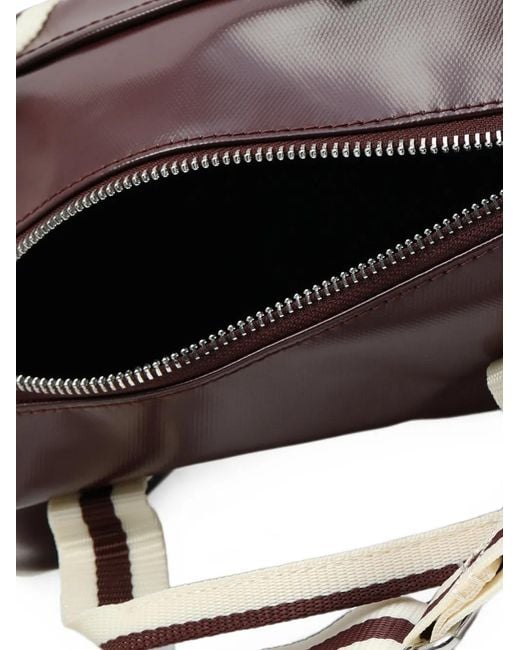 Fred Perry Purple Mini Classic Logo-Print Barrel Tote Bag