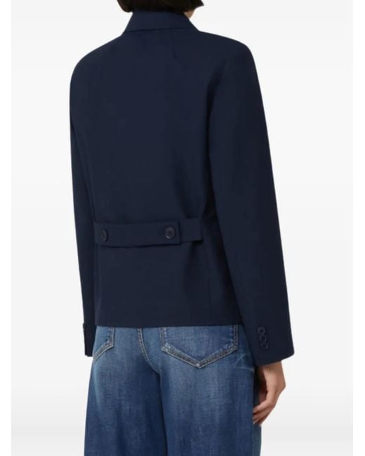 Weekend by Maxmara Blue Tappeto Double-Breasted Button Jacket