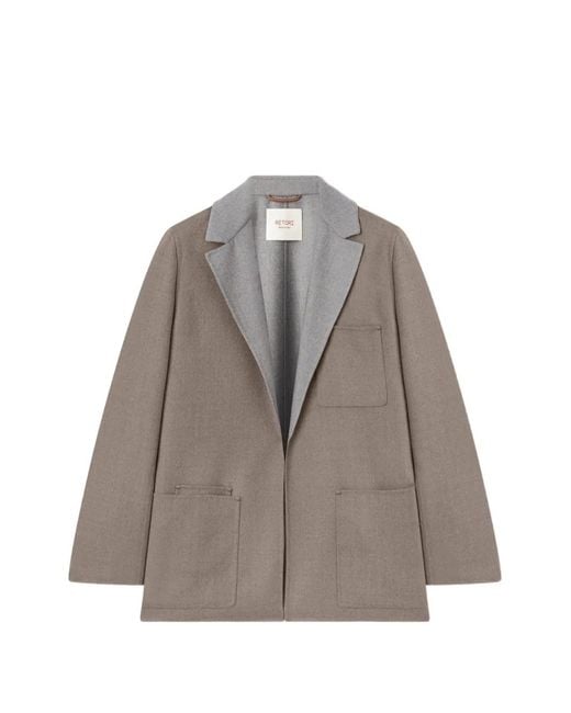 RETORI Gray Bicolour Wool Blazer