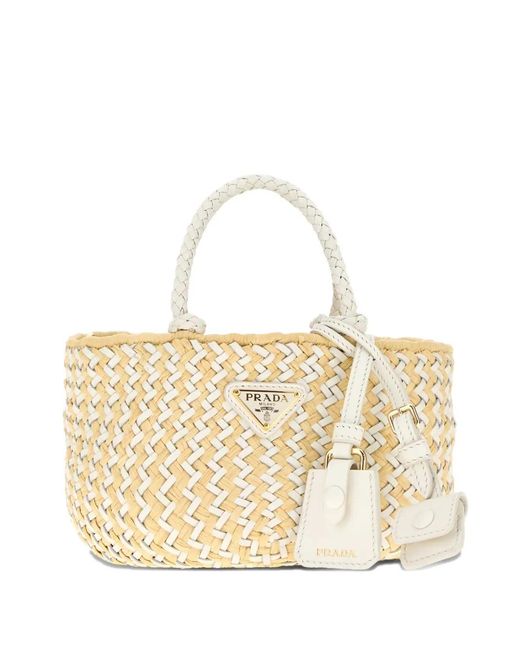 Prada Natural Leather-Handle Tote Bag
