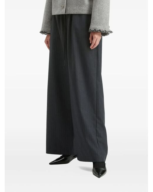 B+ AB Black Stripe-Pattern Trousers