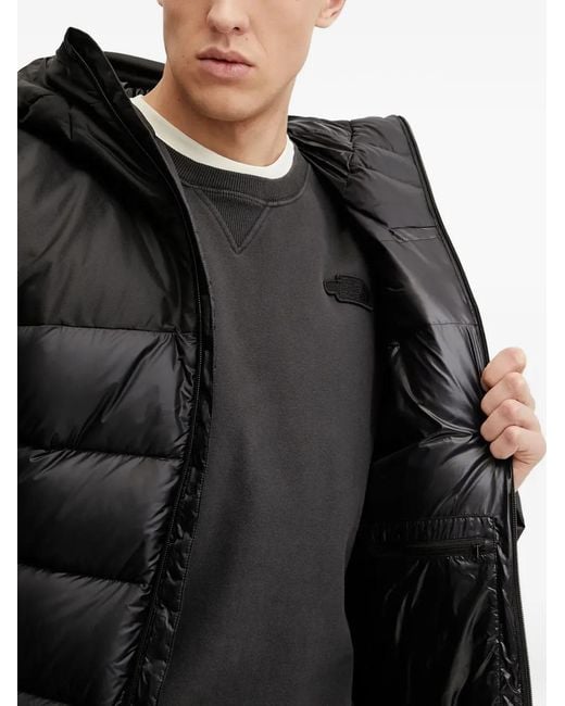 The North Face Black Hooded Quilted Jacket for men