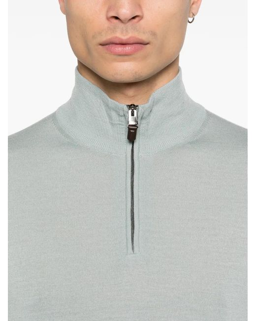 Canali Gray Pull À Col Zippé for men
